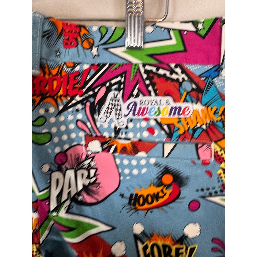 Royal & Awesome Mens Golf Pants Comic Book‎ Partoon Print Blue Men 36X30 - Picture 6 of 11